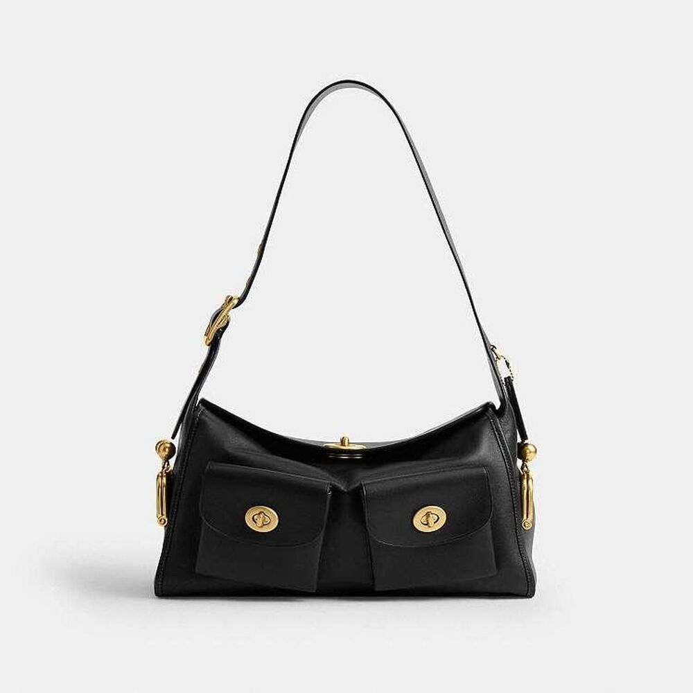 Coach Black Turnlock Haversack Bag